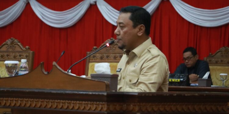 Rapat Paripurna DPRD Penyampaian Nota Pengantar Bupati Terhadap Ranperda Tentang Perubahan APBD Kabupaten Tanjung Jabung Timur Tahun Anggaran 2023