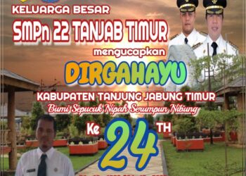 Keluarga Besar Smp 22 Tanjabtim Mengucapkan Dirgahayu HUT Kab. Tanjabtim ke 24