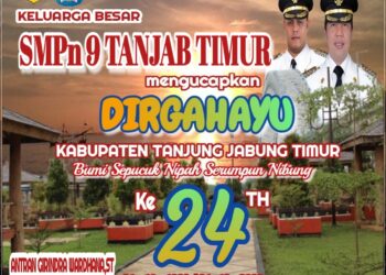 Keluarga Besar SMPN 09/X Tanjabtim Mengucapkan Dirgahayu HUT Kab. Tanjabtim ke 24
