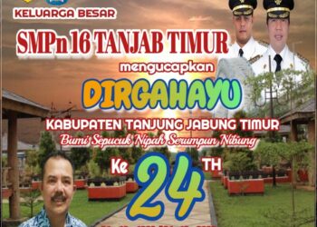 Keluarga Besar SMPN 16 Tanjabtim Mengucapkan Dirgahayu HUT Kab. Tanjabtim ke 24