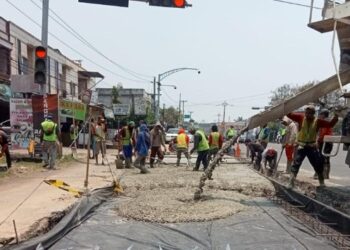 BPJN IV Jambi Cor Jalan di Simpang Tanjung Lumut dan Simpang Gado-gado 