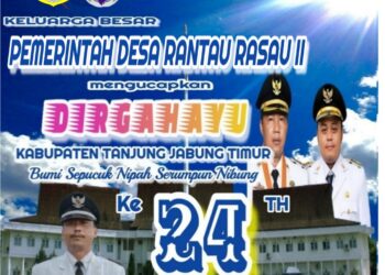 Pemerintah Desa Rantau Rasau Dua Mengucapkan Dirgahayu HUT Kab. Tanjabtim Ke 24