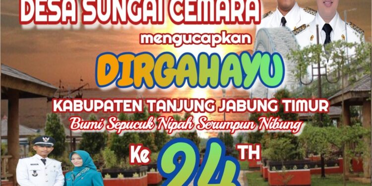 Pemerintah Desa Sei Cemara Mengucapkan Dirgahayu HUT Kab Tanjabtim ke 24