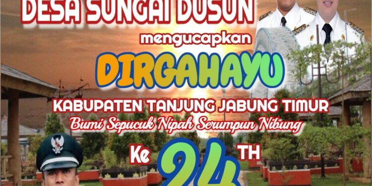 Pemerintah Desa Sei Dusun Mengucapkan Dirgahayu HUT Kab. Tanjabtim Ke 24