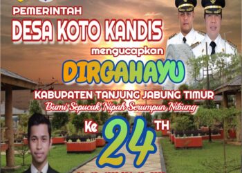 Pemerintah Desa Koto Kandis Mengucapkan DIRGAHAYU HUT Kab. Tanjabtim ke 24