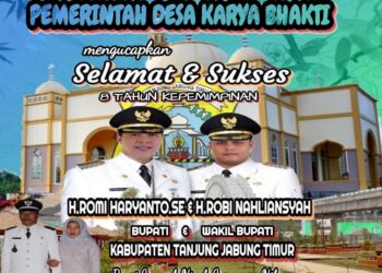 Pemerintah Desa Karya Bakti Mengucapkan Selamat & Sukses 8 Tahun Kepemipinan Bupati Tanjung Jabung Timur