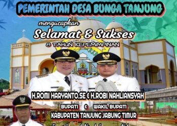 Pemerintah Desa Bunga Tanjung Mengucapkan Selamat & sukses 8 Tahun Kepemipinan Bupati Tanjung Jabung Timur