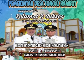 Pemerintah Desa Sungai Rambut Mengucapkan Selamat & Sukses 8 Tahun Kepemipinan Bupati Tanjung Jabung Timur