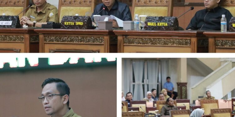 Dewan Perwakilan Rakyat Daerah (DPRD) Kabupaten Tanjung Jabung Timur menyelenggarakan Rapat Paripurna masa persidangan III Tahun 2023-2024 dengan agenda penyampaian tanggapan Bupati atas pandangan umumnya mum fraksi – fraksi DPRD terhadap nota pengantar Ranperda