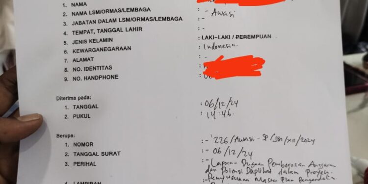 “Laporan AWaSI Jambi Resmi Masuk, Proyek Kajian Banjir Rp2,99 Miliar di Bawah Pengawasan”