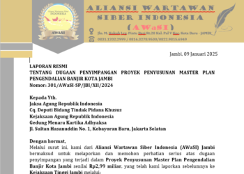 “AWaSI Jambi Resmi Laporkan Proyek Rp2,99 Miliar ke KEJAGUNG: Kejati Jambi Dinilai Lalai!”