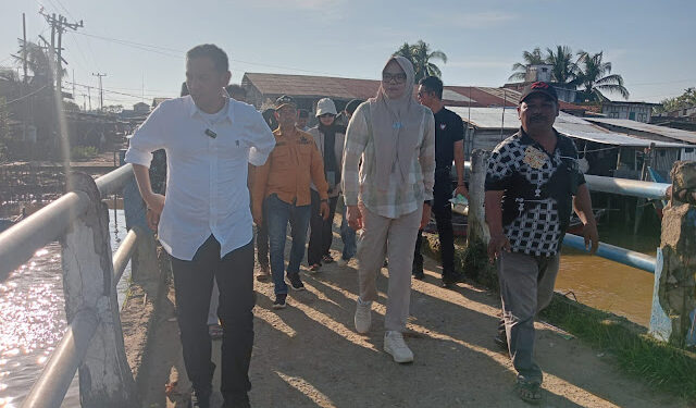 Bupati dan Wabup Tanjabtim Tinjau Jembatan Penghubung yang Ambruk di Lambur Luar