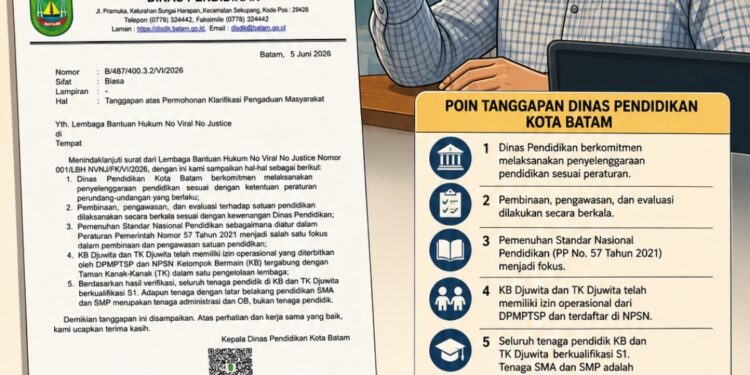 LBH: Tanggapan Dinas Pendidikan Batam Belum Jawab Seluruh Isi Aduan Playgroup Djuwita